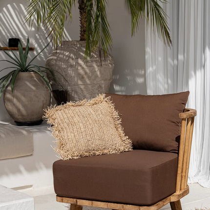 Raffia kussenhoes vierkant - naturel - 40x40