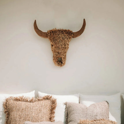 Raffia kussenhoes vierkant - naturel - 40x40