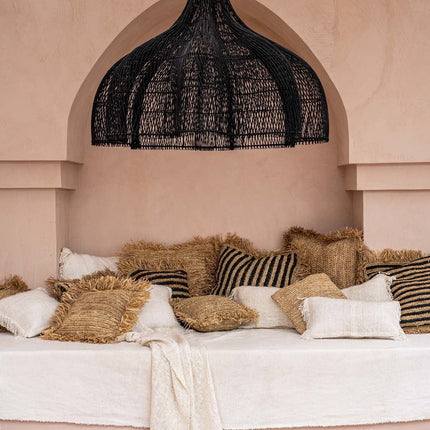 Raffia kussenhoes vierkant - naturel - 40x40