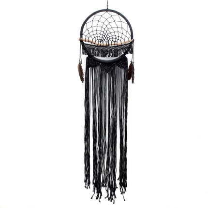 De macramé houten dromer - zwart