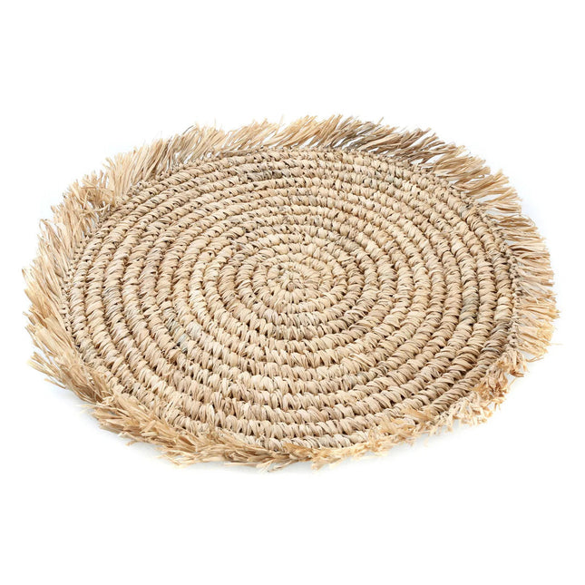 The Fringe Raffia Placemat Rond - Naturel