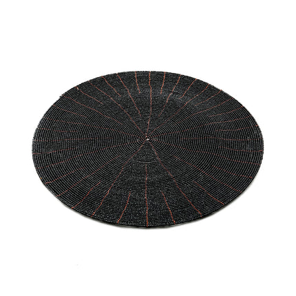 Placemat met kralen - zwart