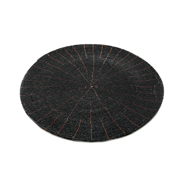 Placemat met kralen - zwart