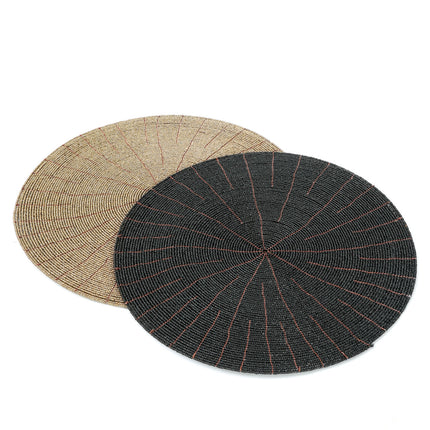 Placemat met kralen - zwart