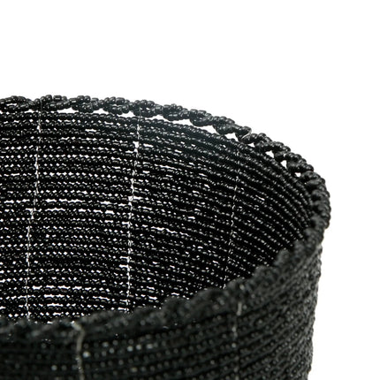 Snoepschaal met kralen - Zwart - M