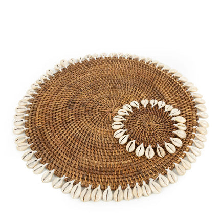 Koloniale schelpplacemat - naturel bruin