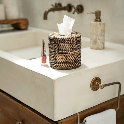 De Koloniale tissuebox - naturel bruin