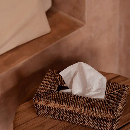 De Rotan Classic tissuebox - naturel bruin