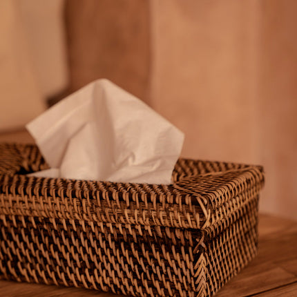 De Rotan Classic tissuebox - naturel bruin