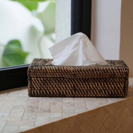 De Rotan Classic tissuebox - naturel bruin