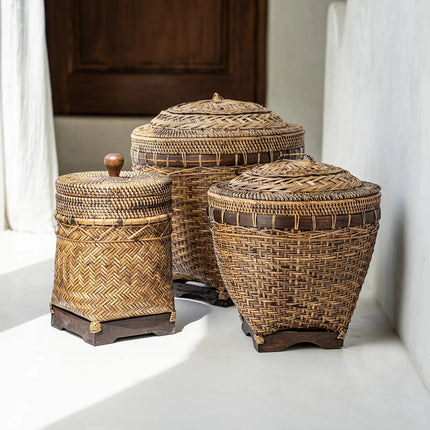 De koloniale opbergmand - naturel bruin - M