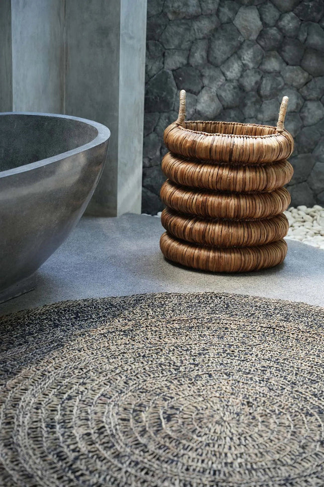 Het zeegrasvloerkleed - Natuurlijk zwart - 150