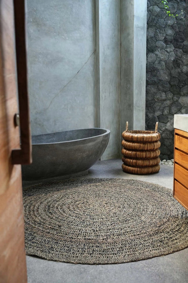 Het zeegras vloerkleed - Natuurlijk Zwart - 200