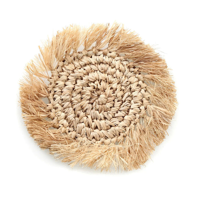 De Franje Raffia Onderzetter - Naturel