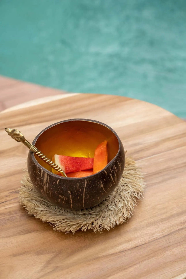 De Franje Raffia Onderzetter - Naturel