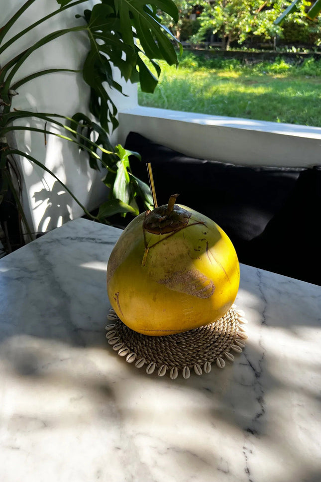 De zeegras schelpenonderzetter - naturel