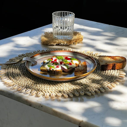 Zeegras schelp-placemat - naturel