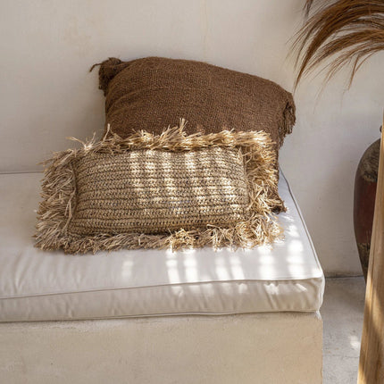 De Raffia Kussenhoes Rechthoekig - Naturel - 30x50