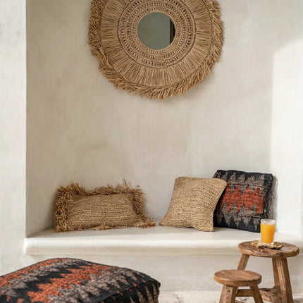 De Raffia Kussenhoes Rechthoekig - Naturel - 30x50