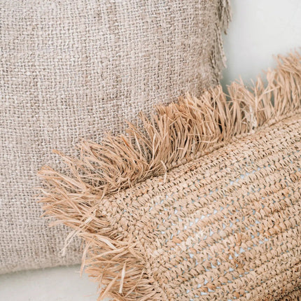 De Raffia Kussenhoes Rechthoekig - Naturel - 30x50
