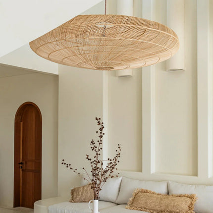 De raffia kussenhoes rechthoekig - naturel - 35x100