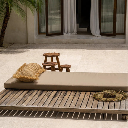 De raffia kussenhoes rechthoekig - naturel - 35x100