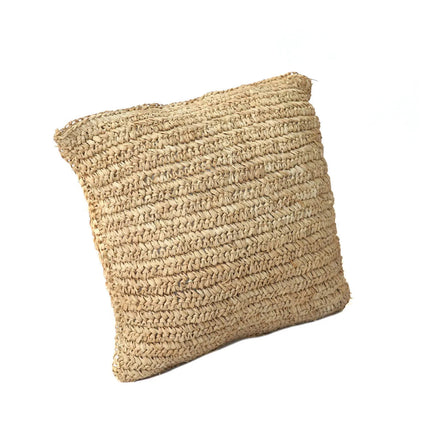 De Raffia Flores Kussenhoes Vierkant - Naturel - 40x40 cm