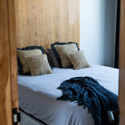 De Raffia Flores Kussenhoes Vierkant - Naturel - 40x40 cm