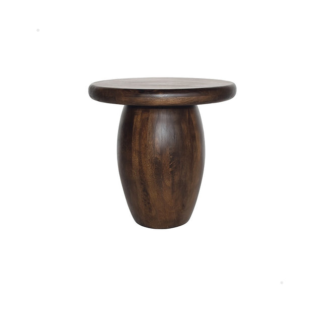 Bijzettafel Ø50, H50, mango-walnoot