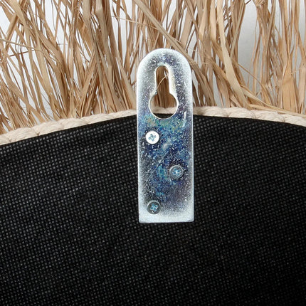 De raffia cowrie-spiegel - natuurwit