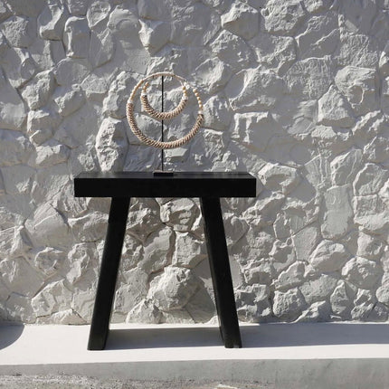 De dubbele schelpenketting op standaard - naturel