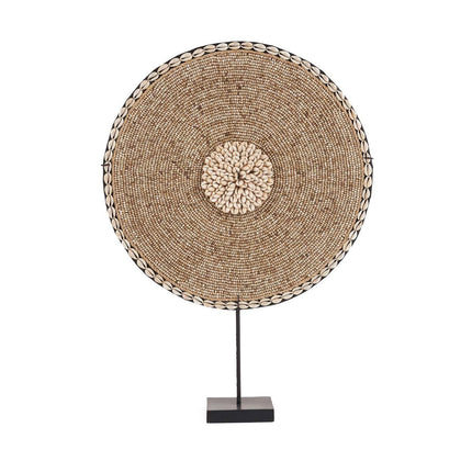 De schelp Guadeloupe op standaard - natuurwit