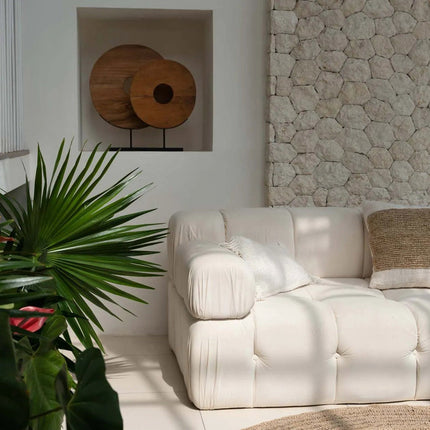 De Raffia Stempel Kussenhoes - Naturel