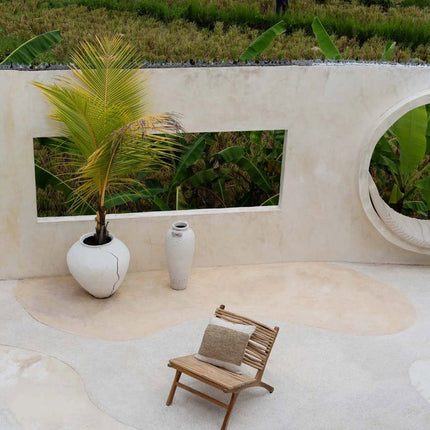 De Raffia Stempel Kussenhoes - Naturel