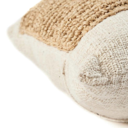 De Raffia Stempel Kussenhoes - Naturel
