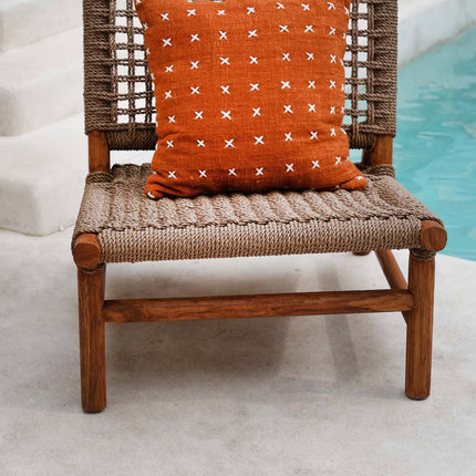 The Zillion Kiss kussenhoes - terracotta-wit