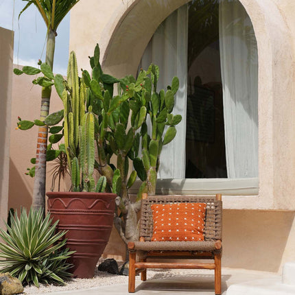 The Zillion Kiss kussenhoes - terracotta-wit