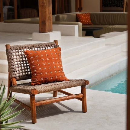 The Zillion Kiss kussenhoes - terracotta-wit