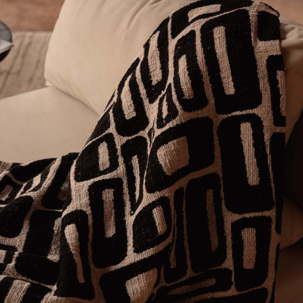 De Azteekse bedsprei - naturel zwart