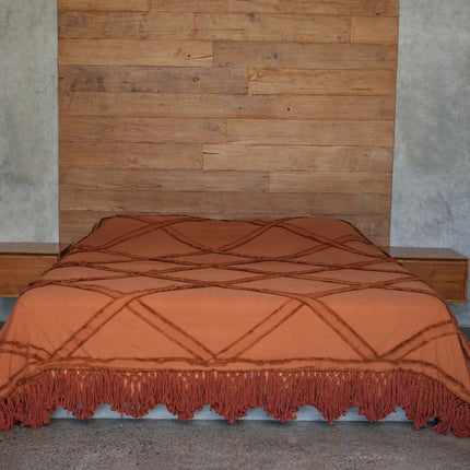 De Berber bedsprei - terracotta