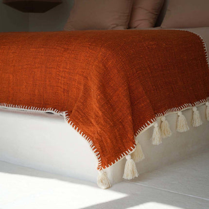 De Stitch bedsprei - terracotta