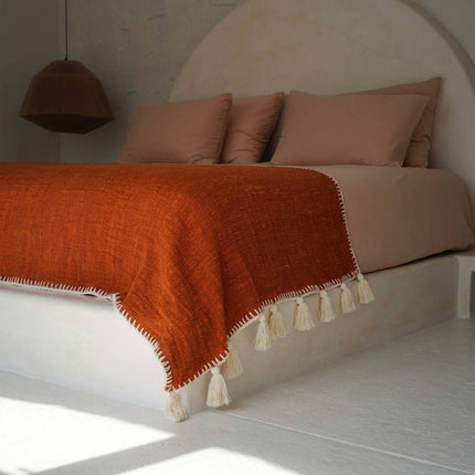 De Stitch bedsprei - terracotta