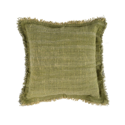 Jungle-kussenhoes met franjes - groen