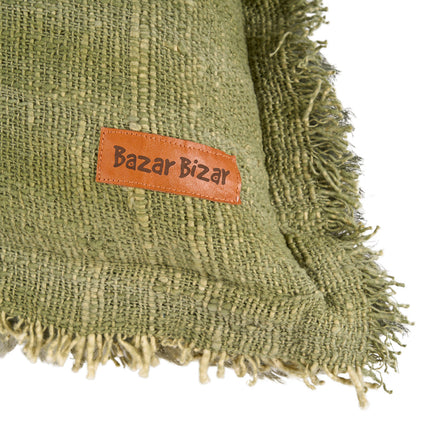 Jungle-kussenhoes met franjes - groen