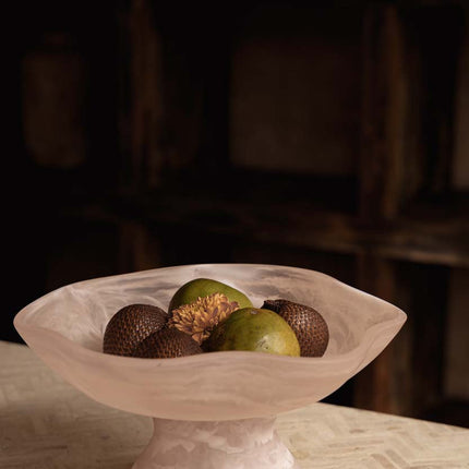 De organische fruithouder van hars - roze-wit