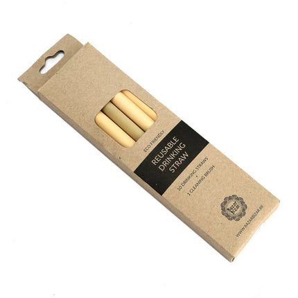 Bamboe rietjes - set van 10 met reinigingsborstel