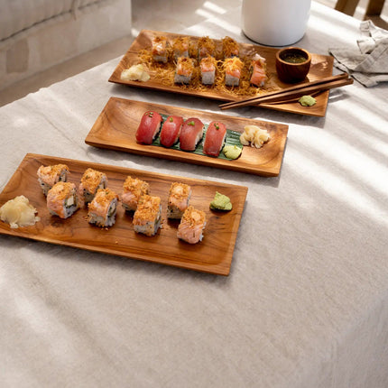 Het sushibord van teakwortel - S