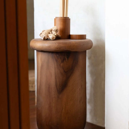 De teakhouten wortelvaas - M