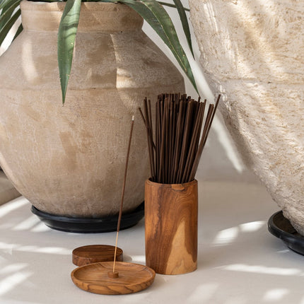 De teakhouten wortelpot - L