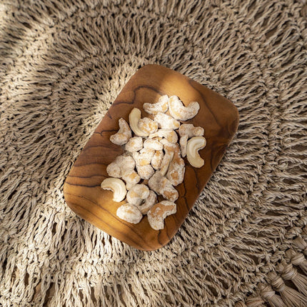 De teakwortel serveerschaal - rechthoekig